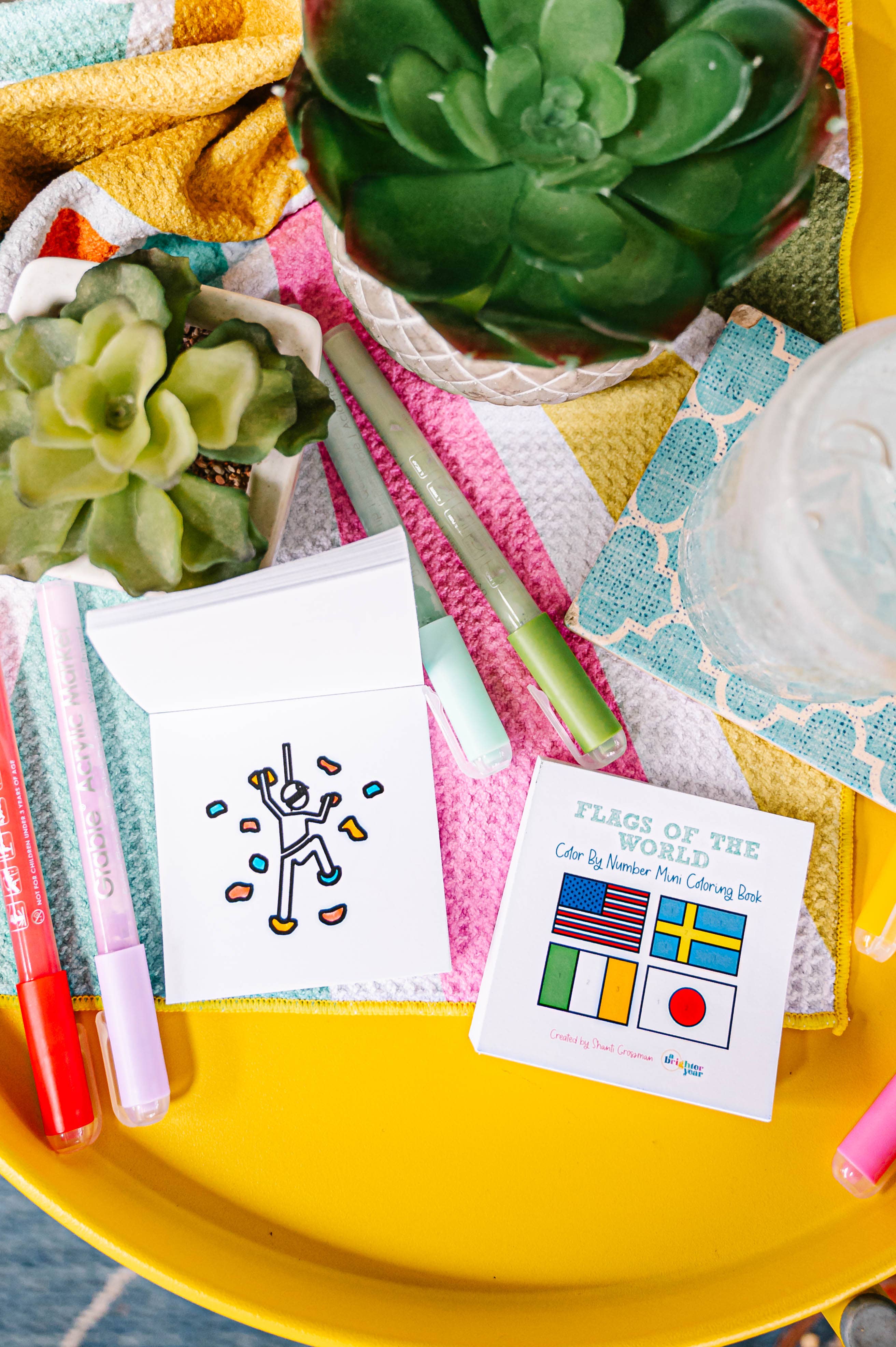 Flags of the World Color by Number Kid's Mini Coloring Book