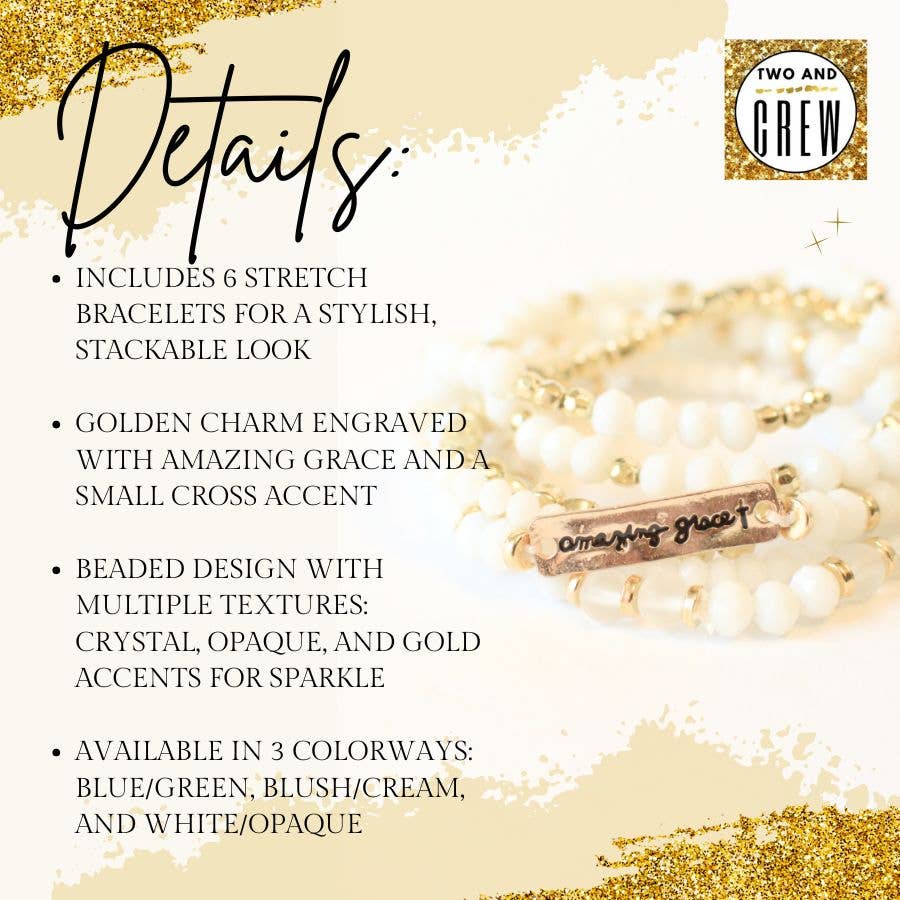 Amazing Grace Bracelet Set – Christian Jewelry, Faith Gift One Set
