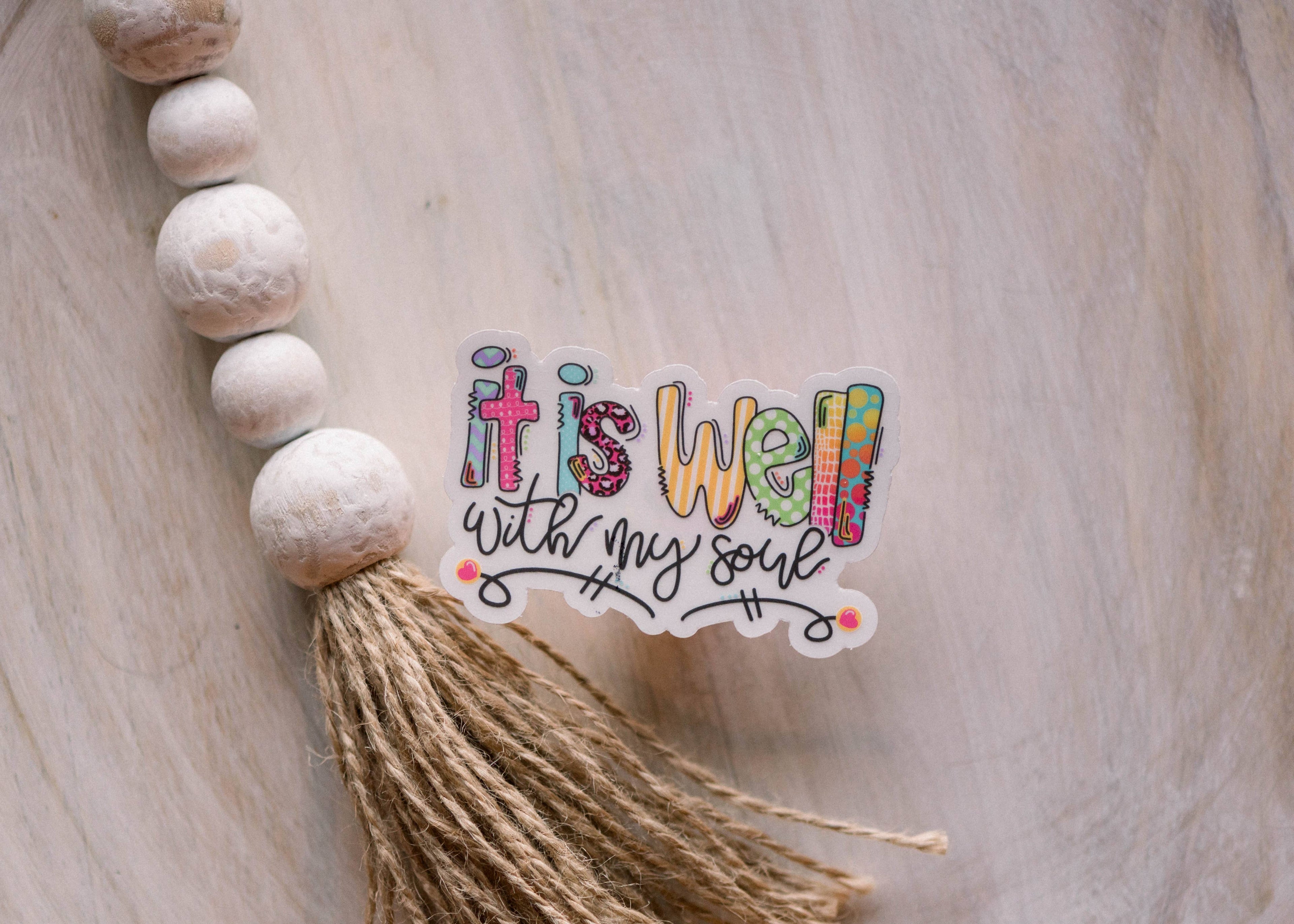 It Is Well With My Soul Clear Vinyl Sticker, 3x3 in