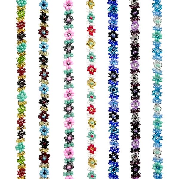 Guatemalan Flower Seed Bead Strand Bracelet ONE