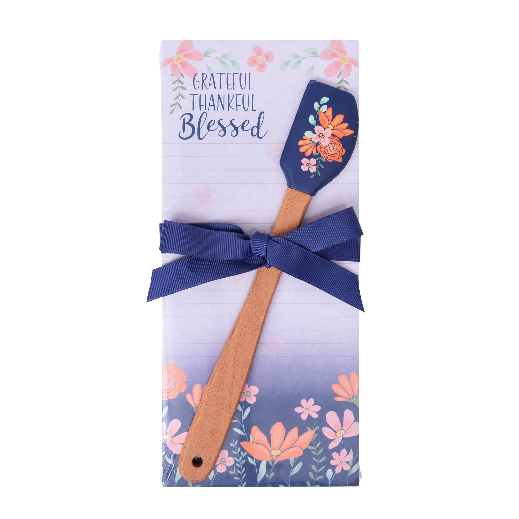 Kitchen Gift Set: Grateful Thankful Blessed -Spatula and Notepad