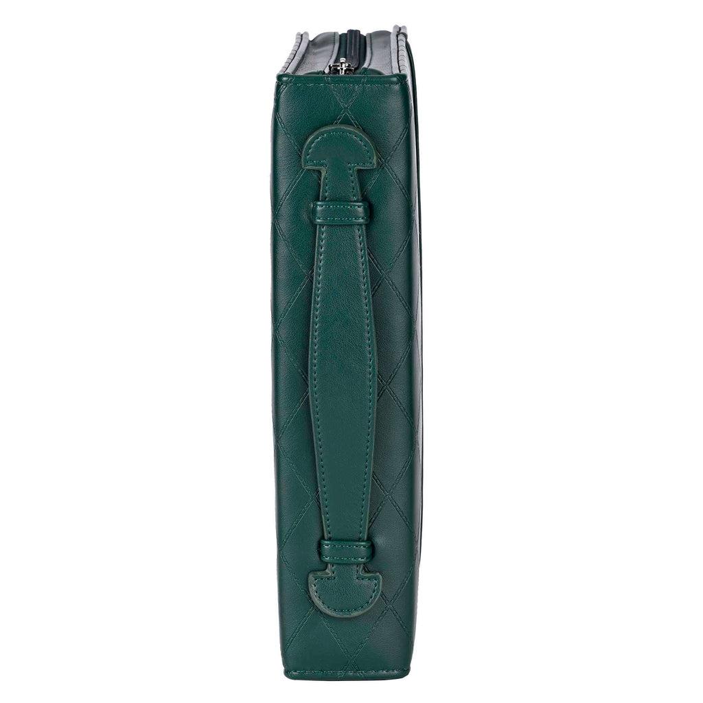 Bible Case Quilted Be Still DARK Green