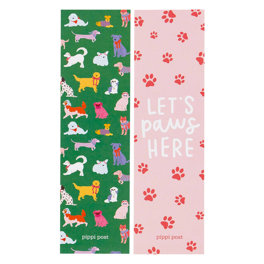 Let's Paws Here Dogs Bookmark Set of two