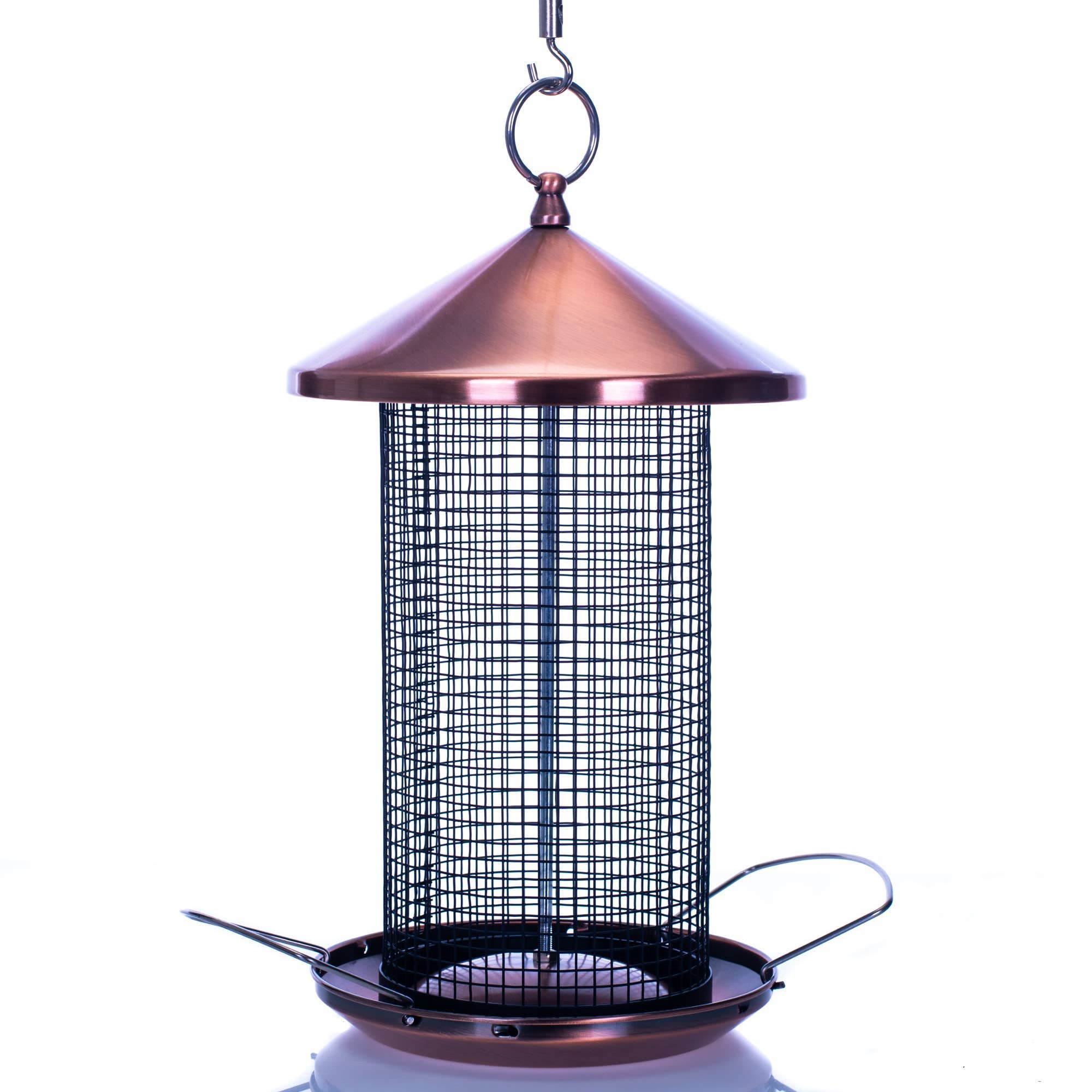 12-in Copper Finish Mesh Metal Secure Cap Cover Bird Feeder