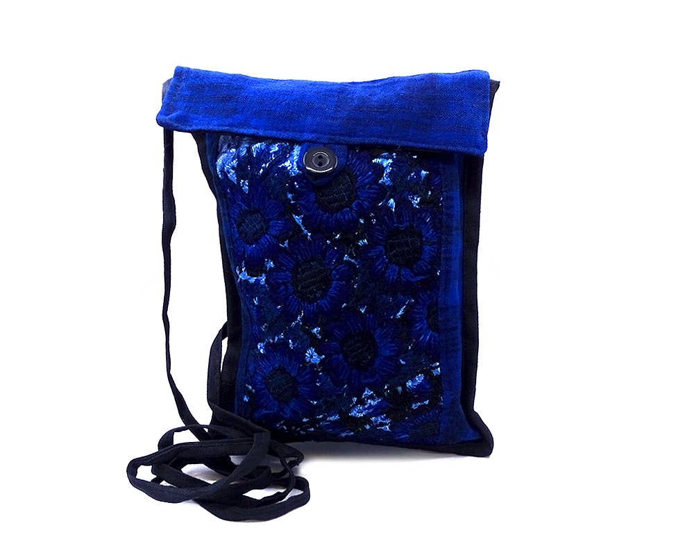 Small Embroidered Floral Plaid "Paulina" Purse Crossbody Bag ONE