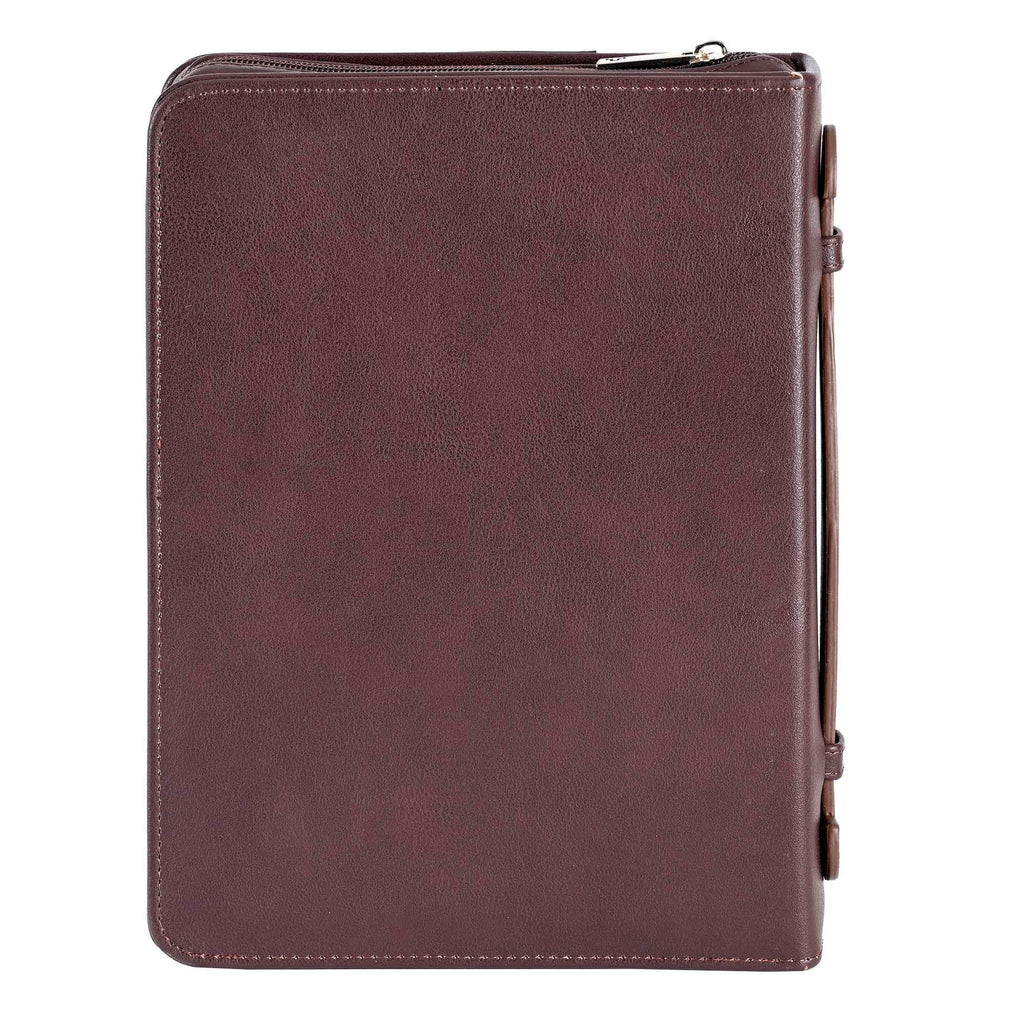 BIBLE COVER CLASSIC FAUX LEATHER DARK BROWN-XXL