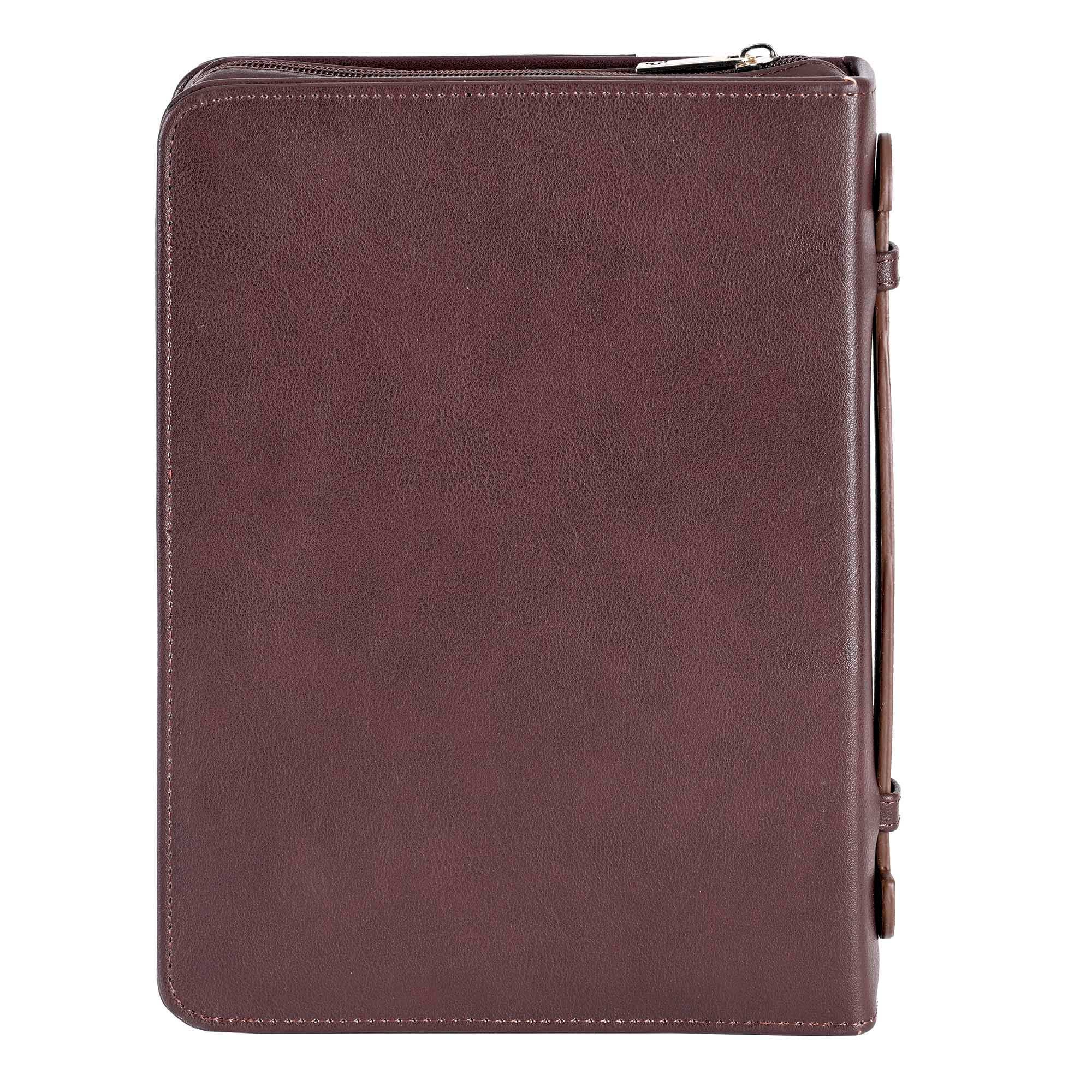 BIBLE COVER CLASSIC FAUX LEATHER DARK BROWN-XXL