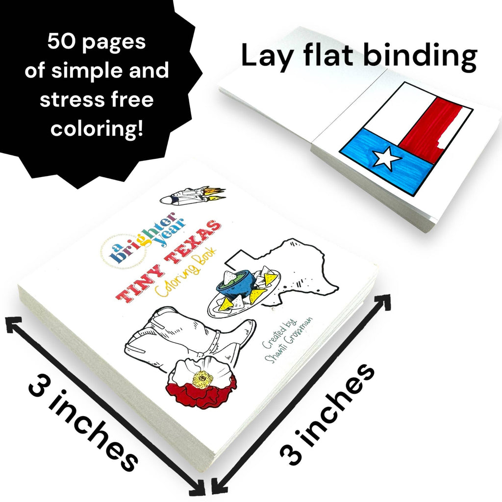 Tiny Texas Themed Illustrations Mini Coloring Book