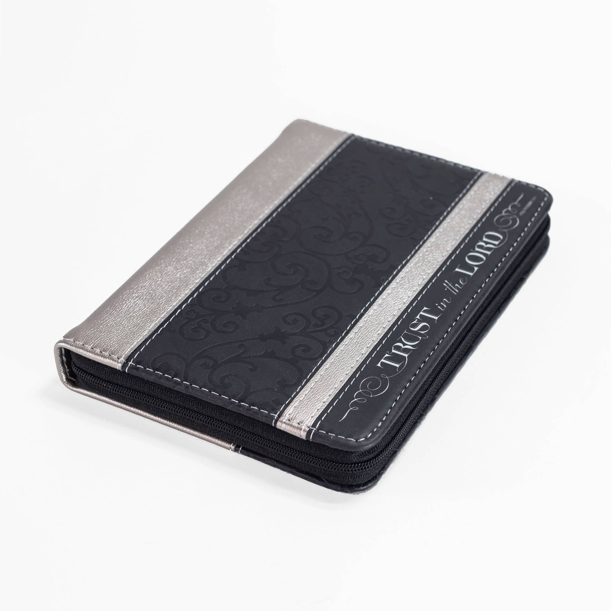 Zippered Journal Black And Silver Trust in the Lord
