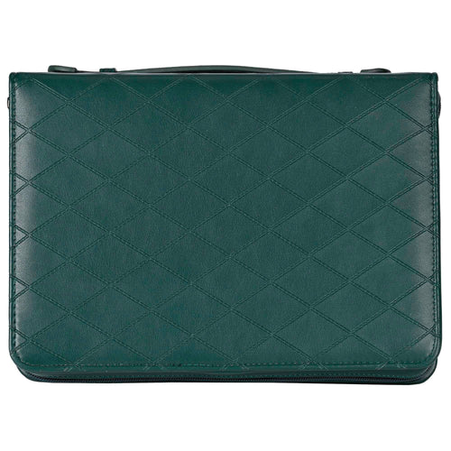 Bible Case Quilted Be Still DARK Green