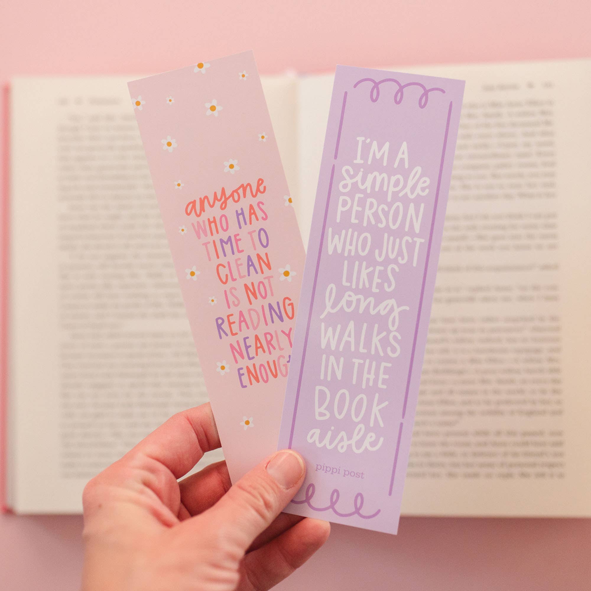 Long Walks in the Book Aisle Bookmark Set of two