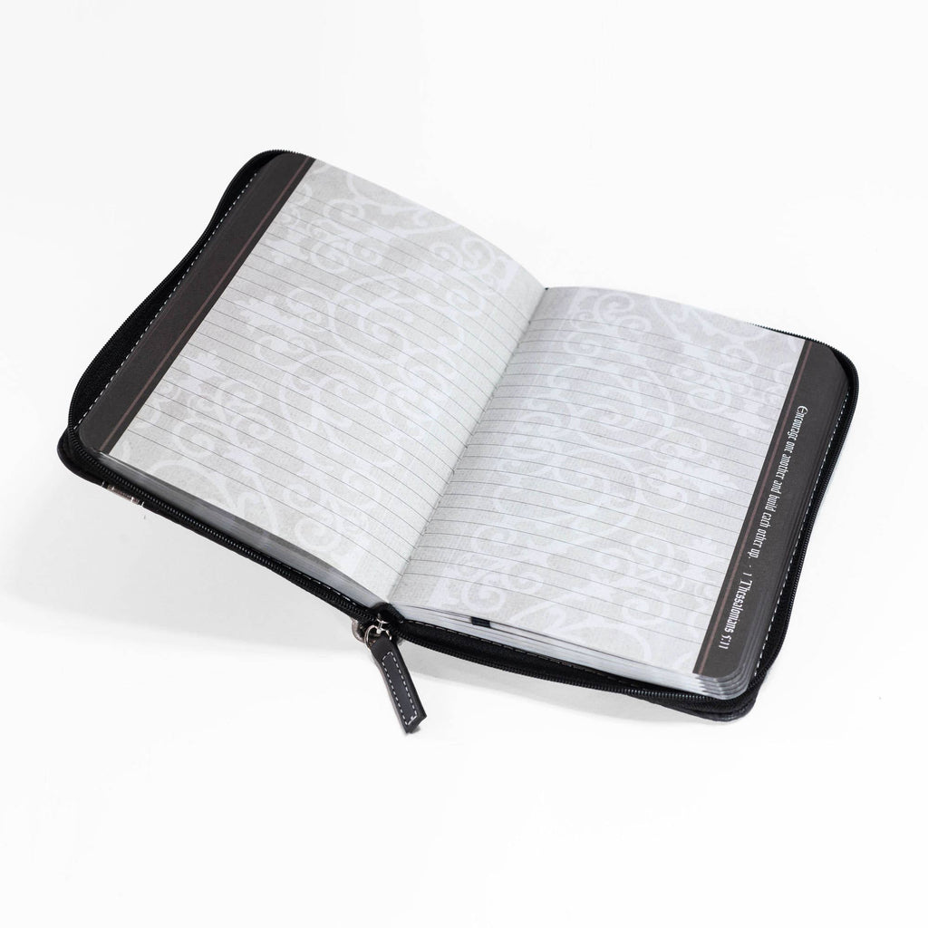 Zippered Journal Black And Silver Trust in the Lord