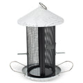 Birdfeeder 12 Inch Whitewashed Woodgrain Metal