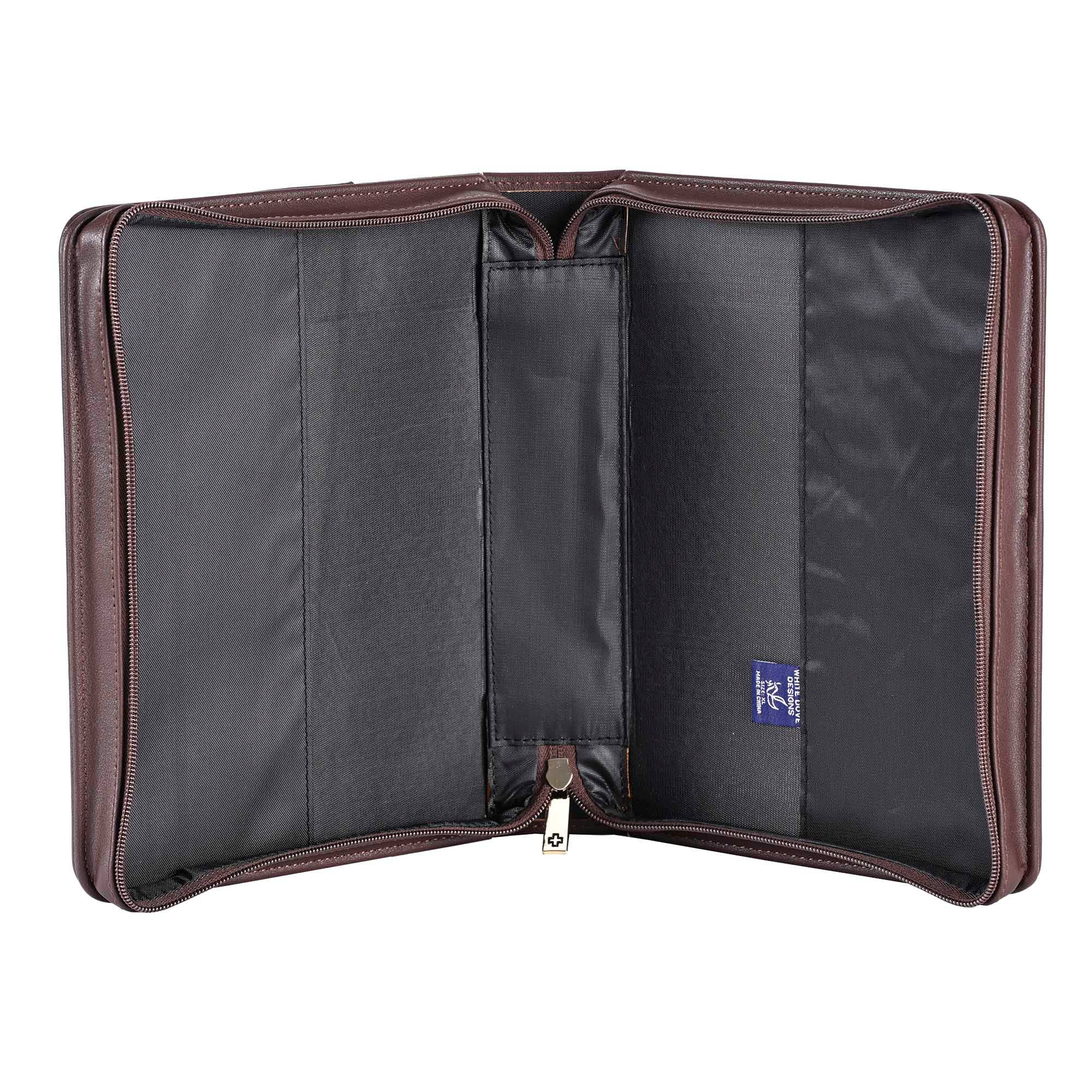 BIBLE COVER CLASSIC FAUX LEATHER DARK BROWN-XXL