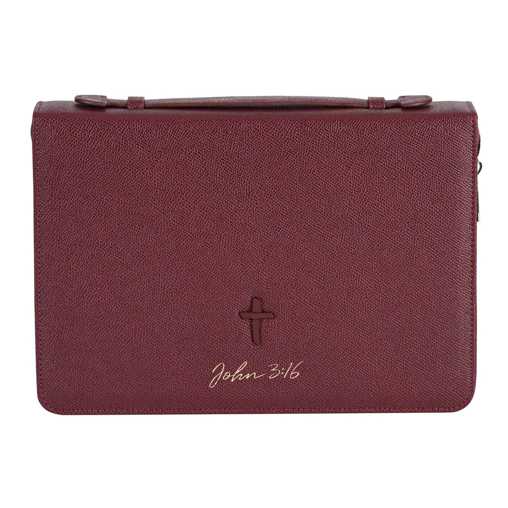Bible Case Cross John 3:16 Burgundy