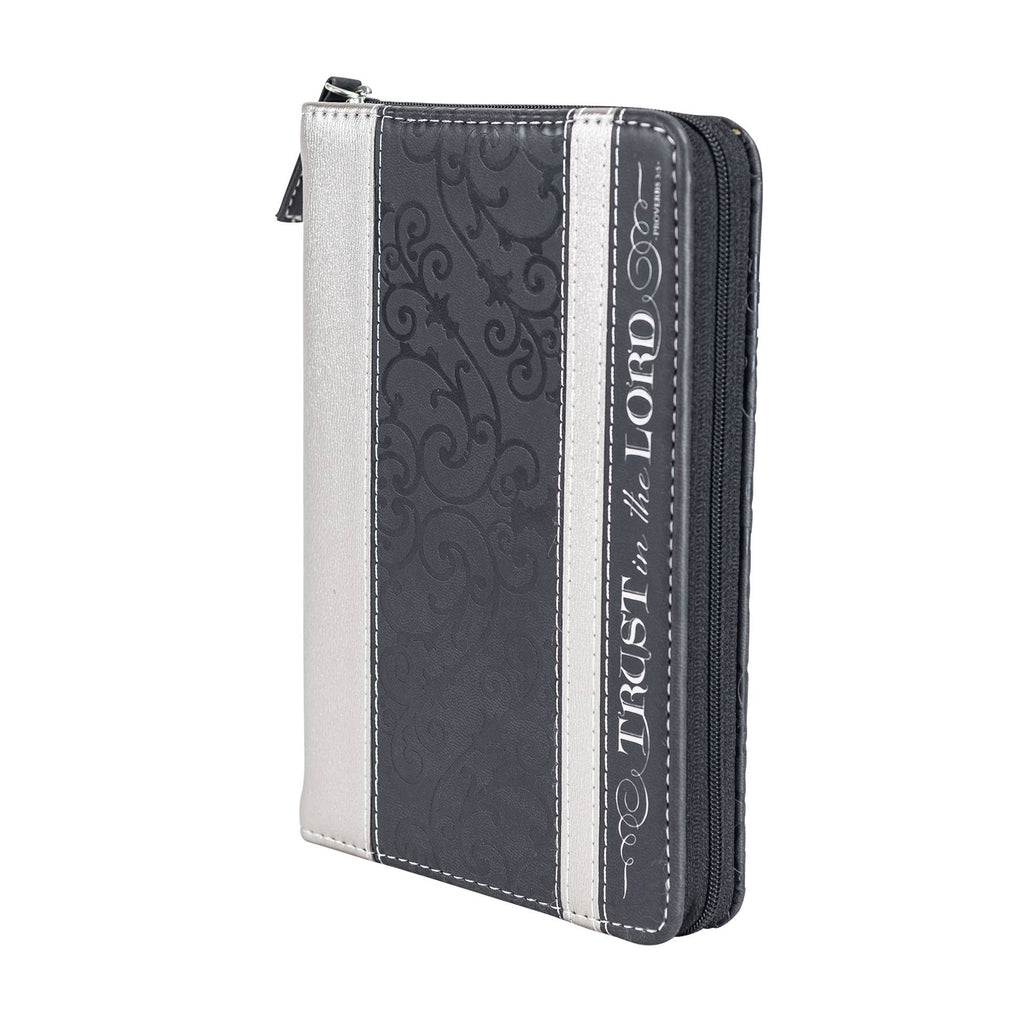 Zippered Journal Black And Silver Trust in the Lord