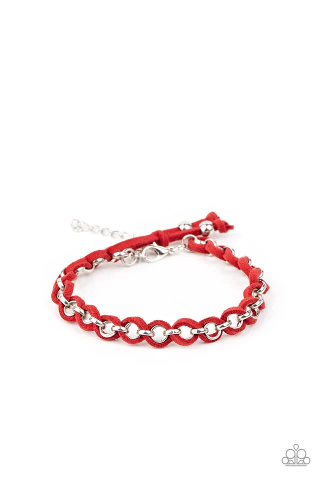 SUEDE Side to Side - Red Suede Bracelet
