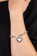 Sweetheart Secrets - White Silver Heart bracelet