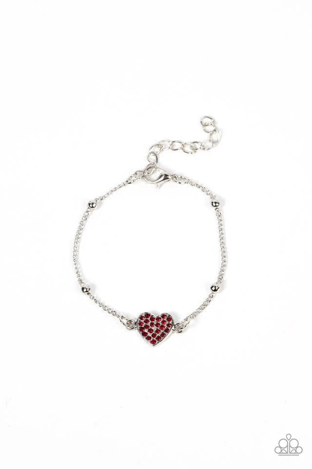 Heartachingly Adorable - Red Dainty heart Bracelet