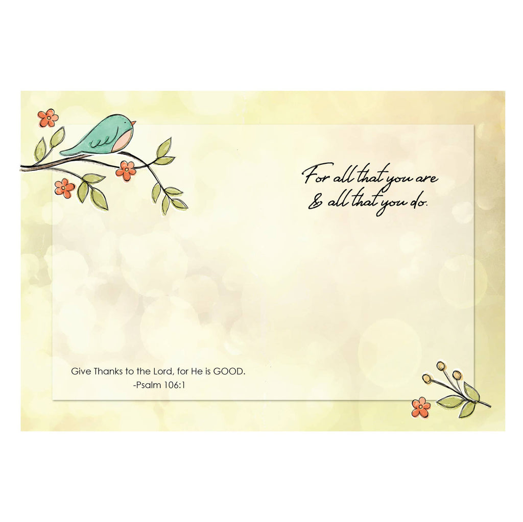 Boxed Cards: Thank you, Bird on Branch Set of 12