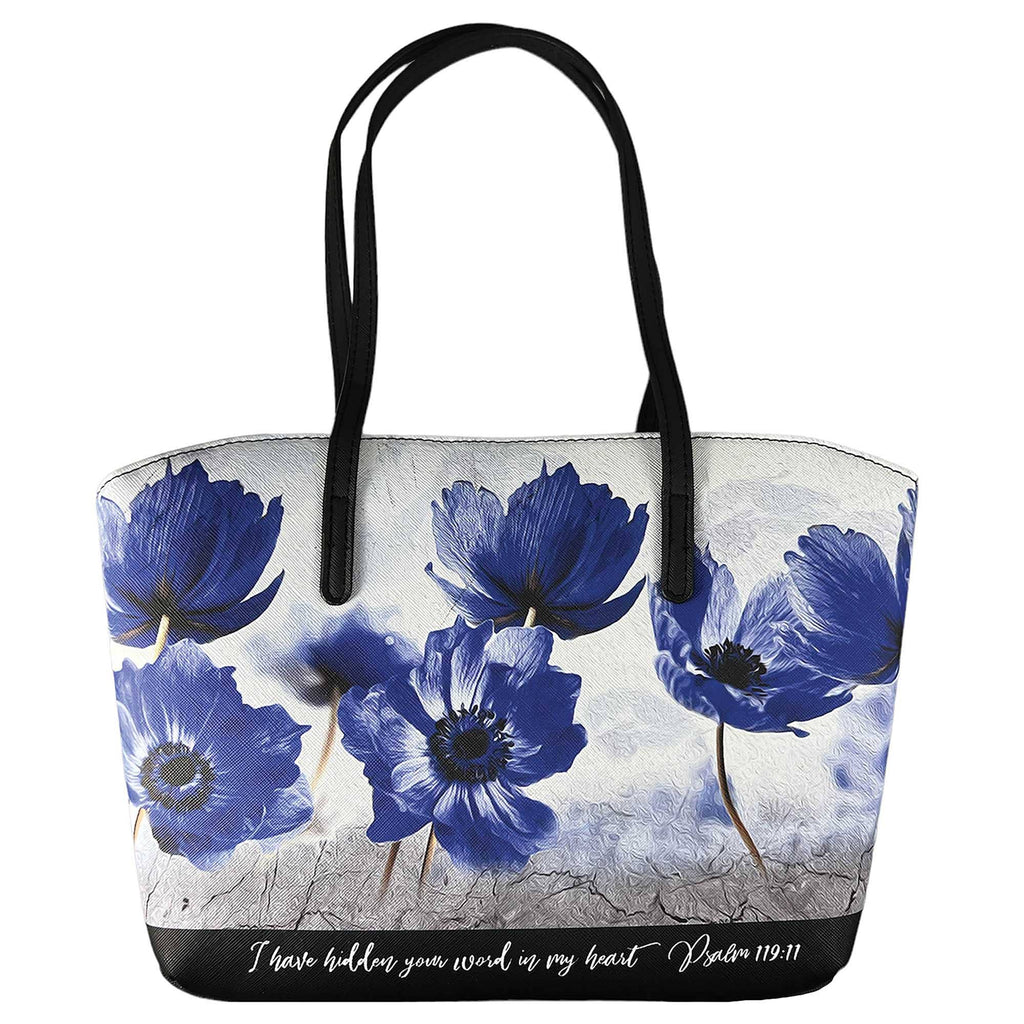 Bible Case Handle PSALM Floral BLUE