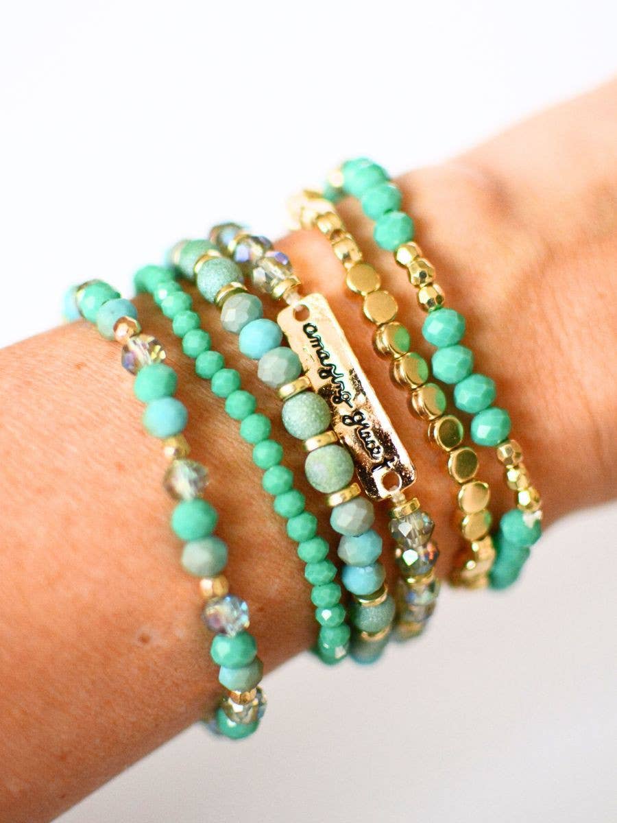 Amazing Grace Bracelet Set – Christian Jewelry, Faith Gift One Set