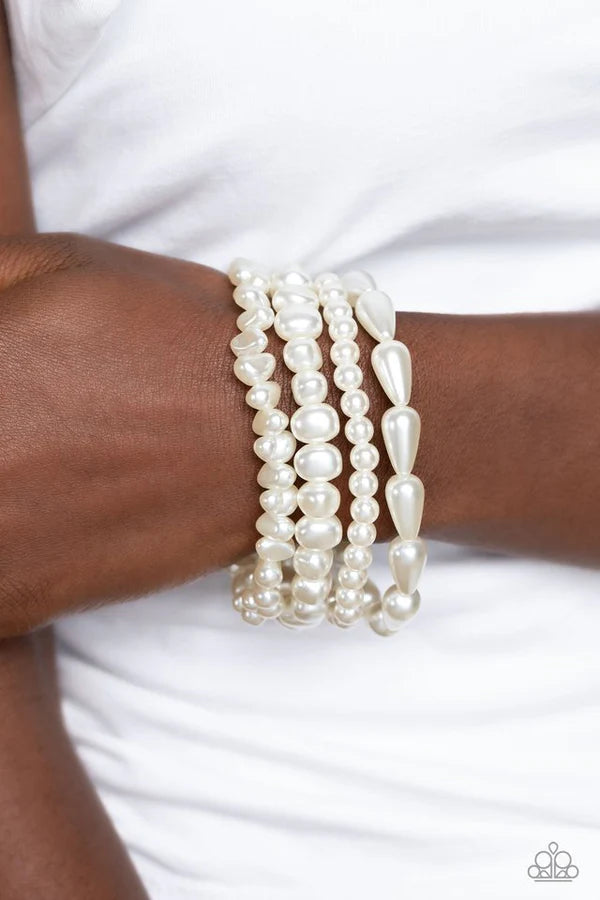 Gossip PEARL - White Faux Pearl Bracelet
