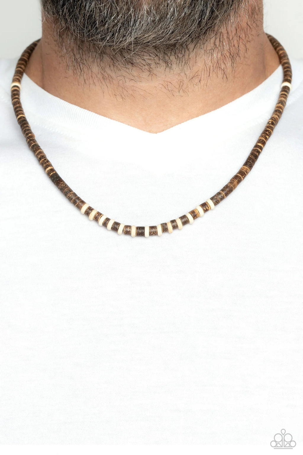 The WOOD Times - Brown and White Urban Necklace