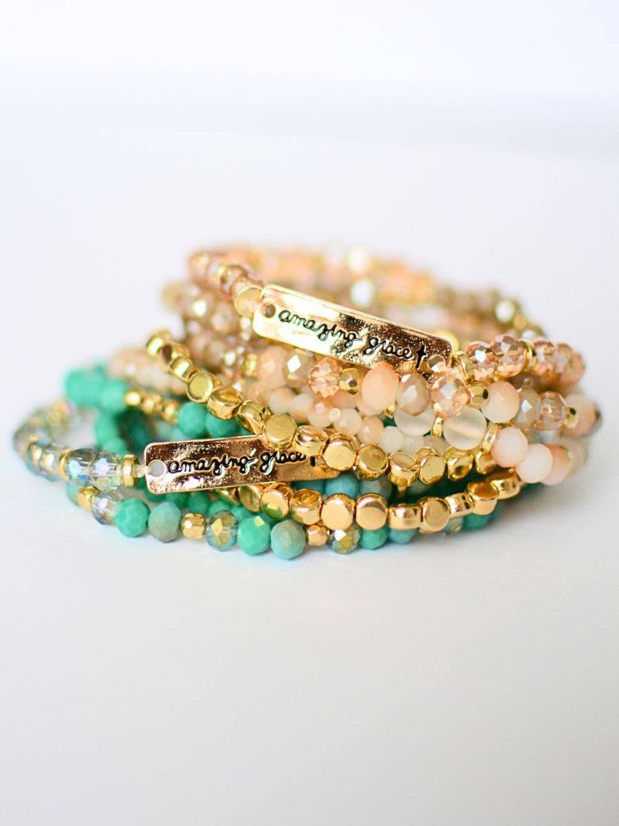Amazing Grace Bracelet Set – Christian Jewelry, Faith Gift One Set