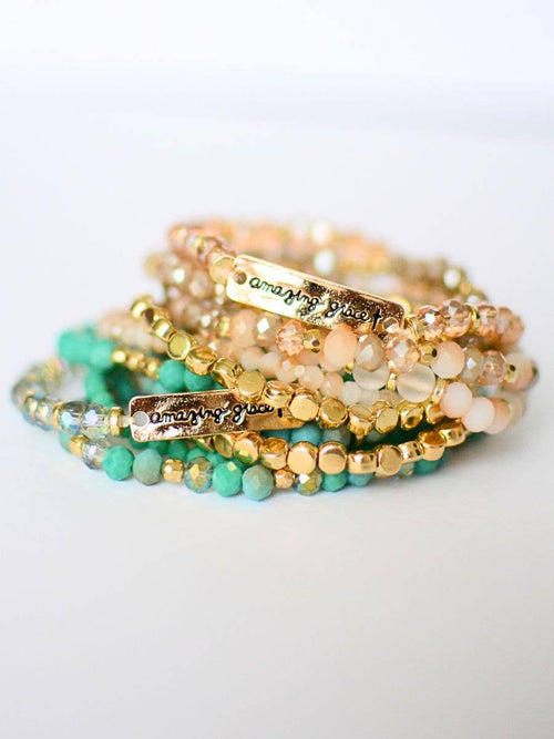 Amazing Grace Bracelet Set – Christian Jewelry, Faith Gift One Set