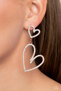 Doting Duo - Copper Hearts with white crystals