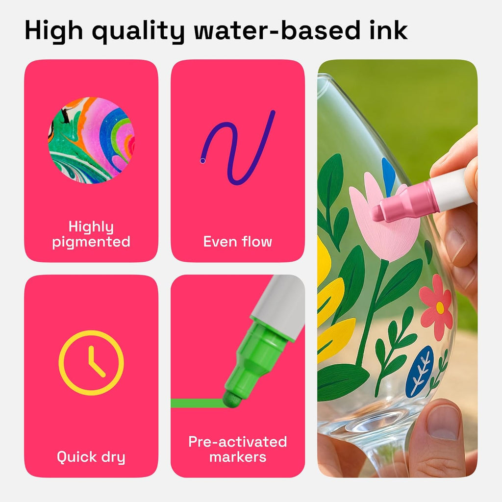 Set of 12 Acrylic Paint Markers Dual Tip