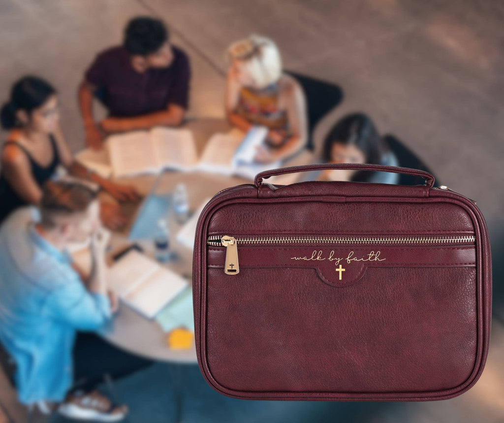 Bible Case Walk By Faith Burgundy XLarge