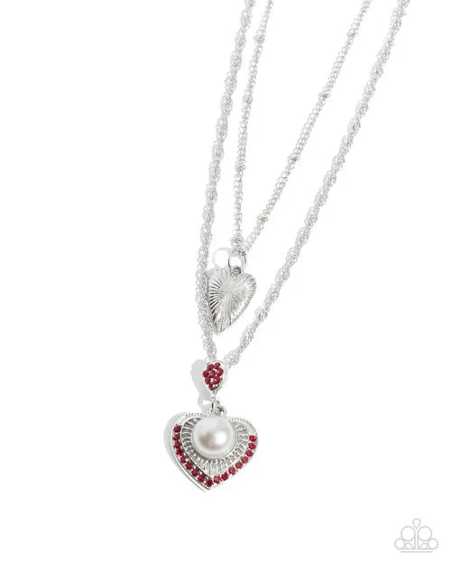 Abstract Affection - Red Heart Necklace