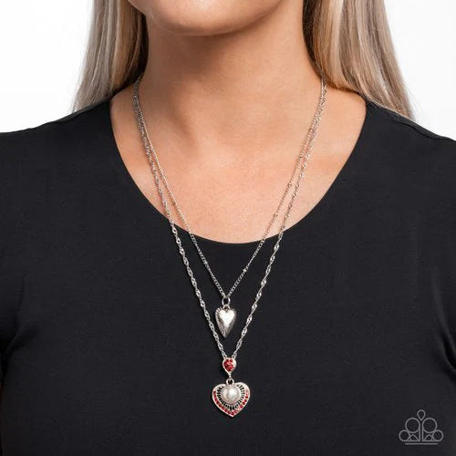 Abstract Affection - Red Heart Necklace