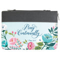 Bible Cover Pray Continually Grey Large