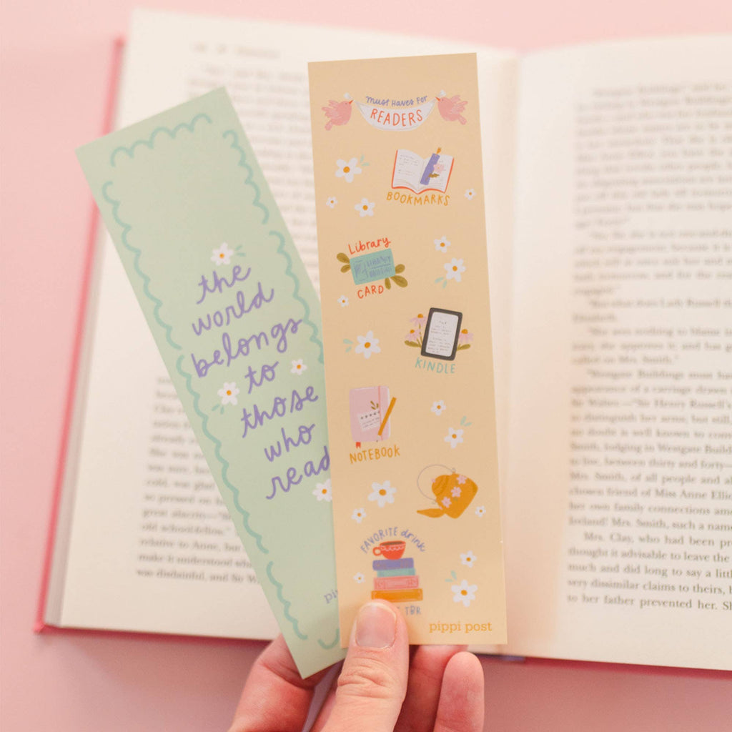 The World Belongs to Those Who Read Bookmark Set of two