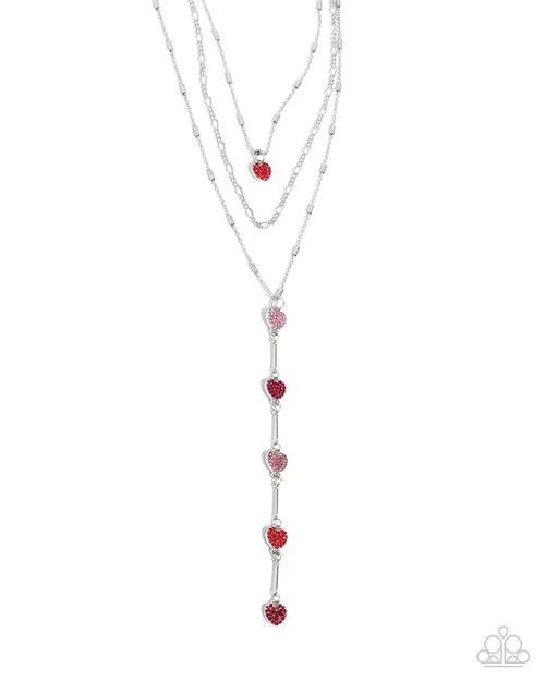 Valiant Valentine - Red Necklace Lariat