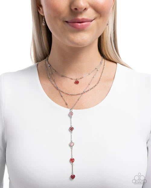 Valiant Valentine - Red Necklace Lariat