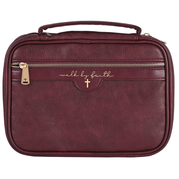 Bible Case Walk By Faith Burgundy XLarge