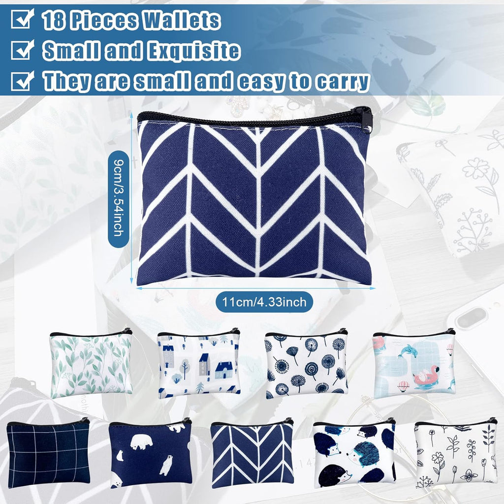 Mini Zipper Coin Wallet – Cute Canvas Pouch CHOOSE ONE