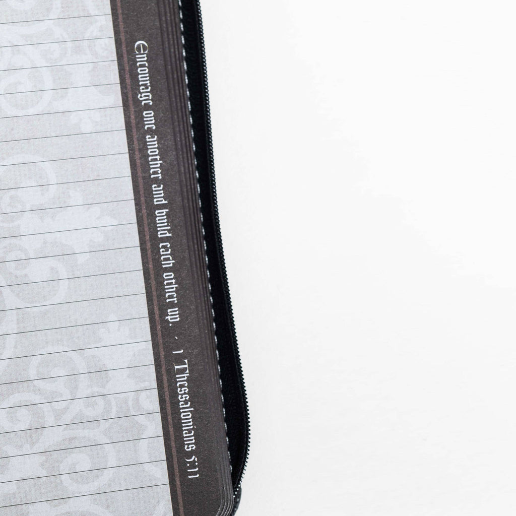 Zippered Journal Black And Silver Trust in the Lord