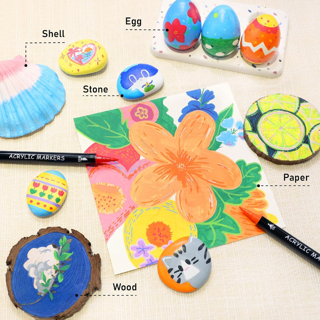 Set of 30 Acrylic Paint Markers Dual Tip