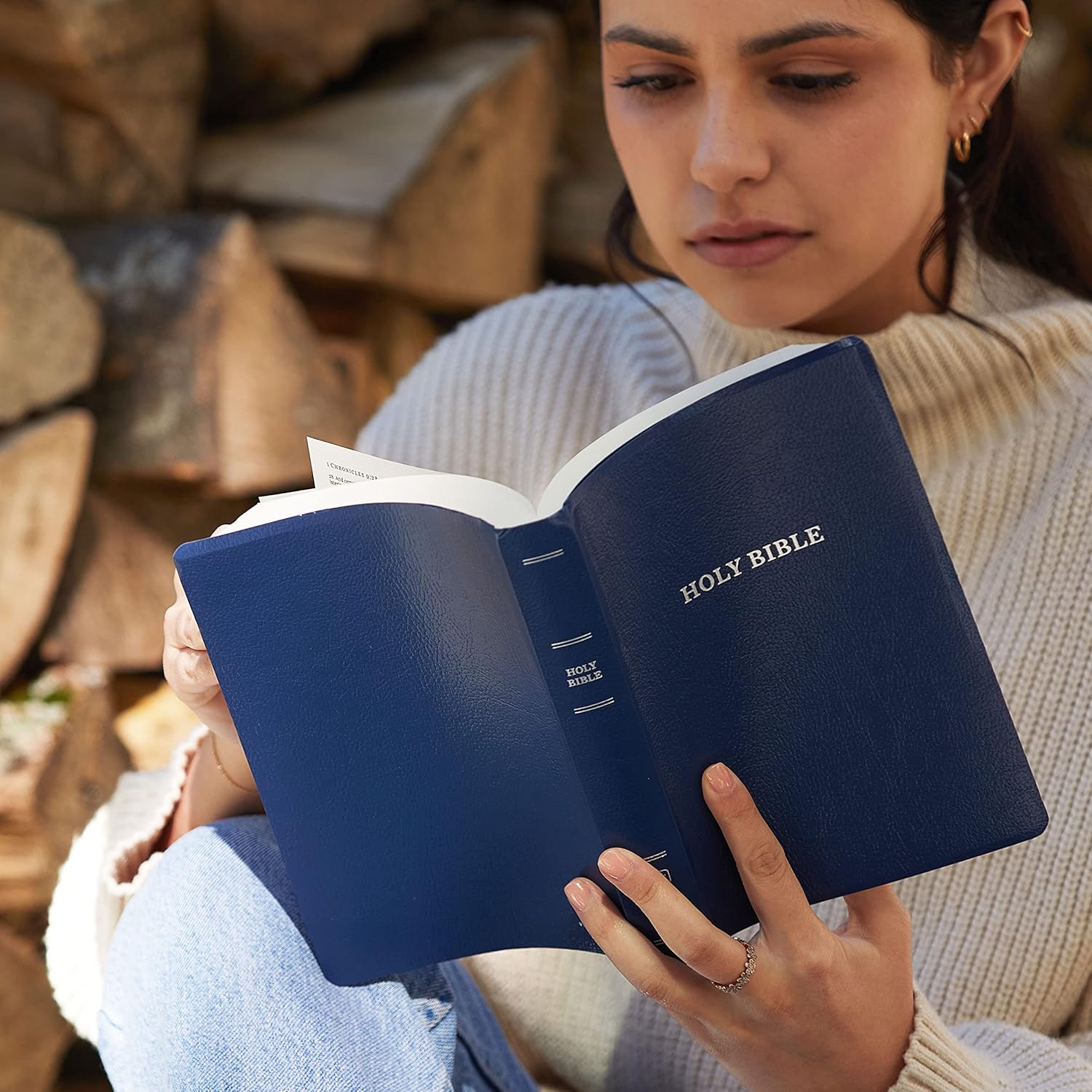 KJV Holy Bible: Gift and Award, Blue Leather-Look