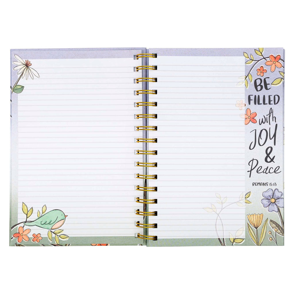 Guided Journal: Happy Flowers & Bird Rejoice (Psalm 118:24) SPIRAL
