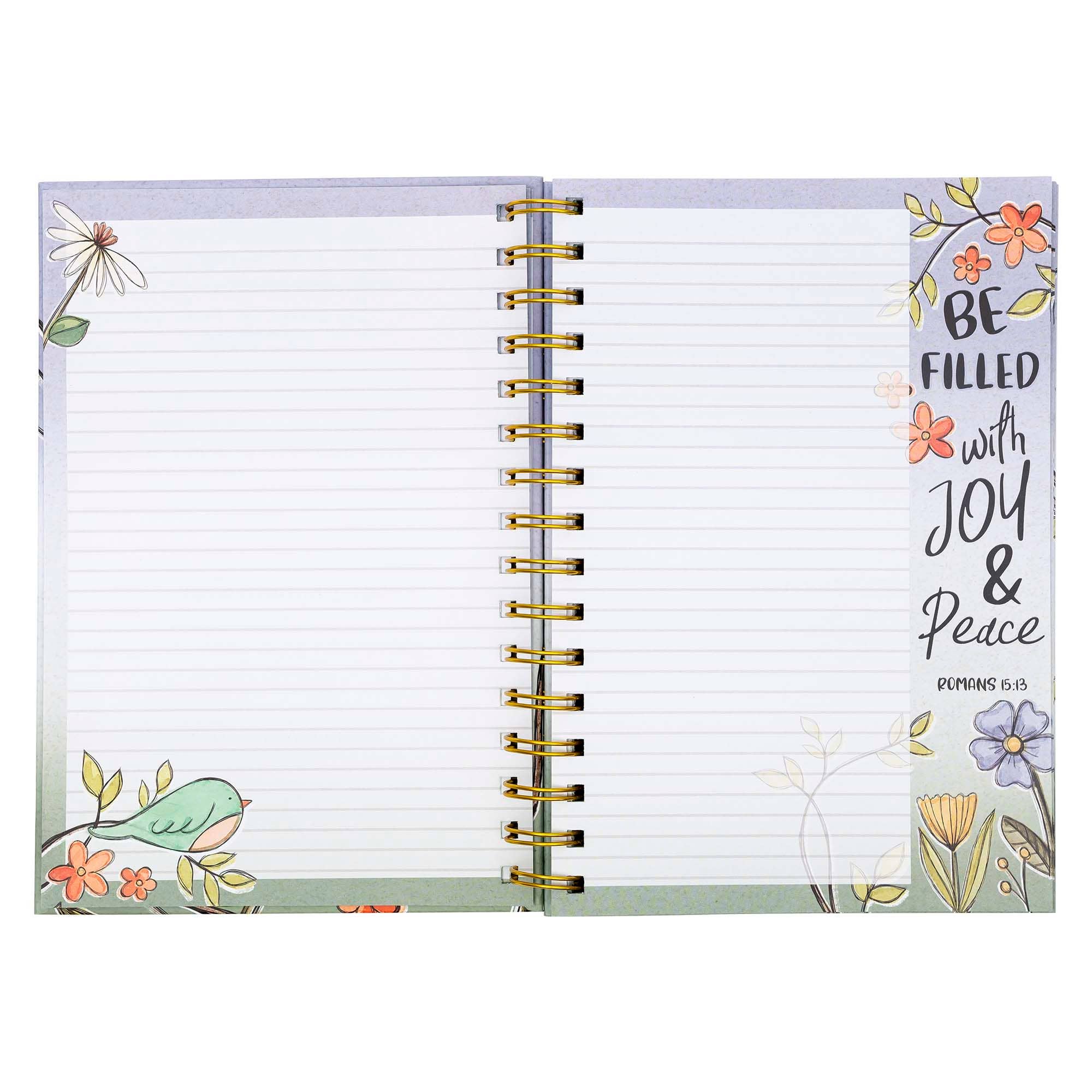 Guided Journal: Happy Flowers & Bird Rejoice (Psalm 118:24) SPIRAL