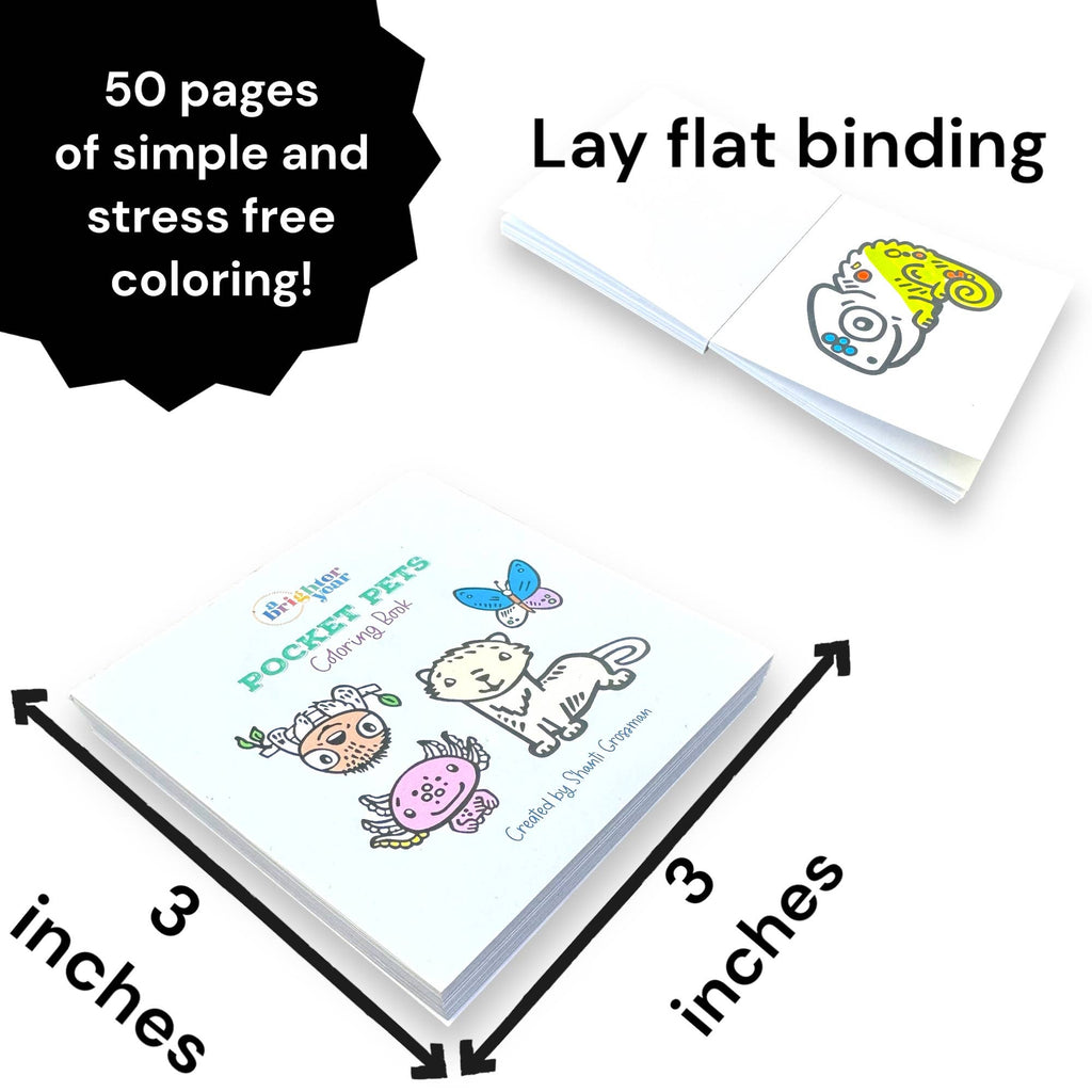 Pocket Pets Animal Designs 3x3 Mini Coloring Book