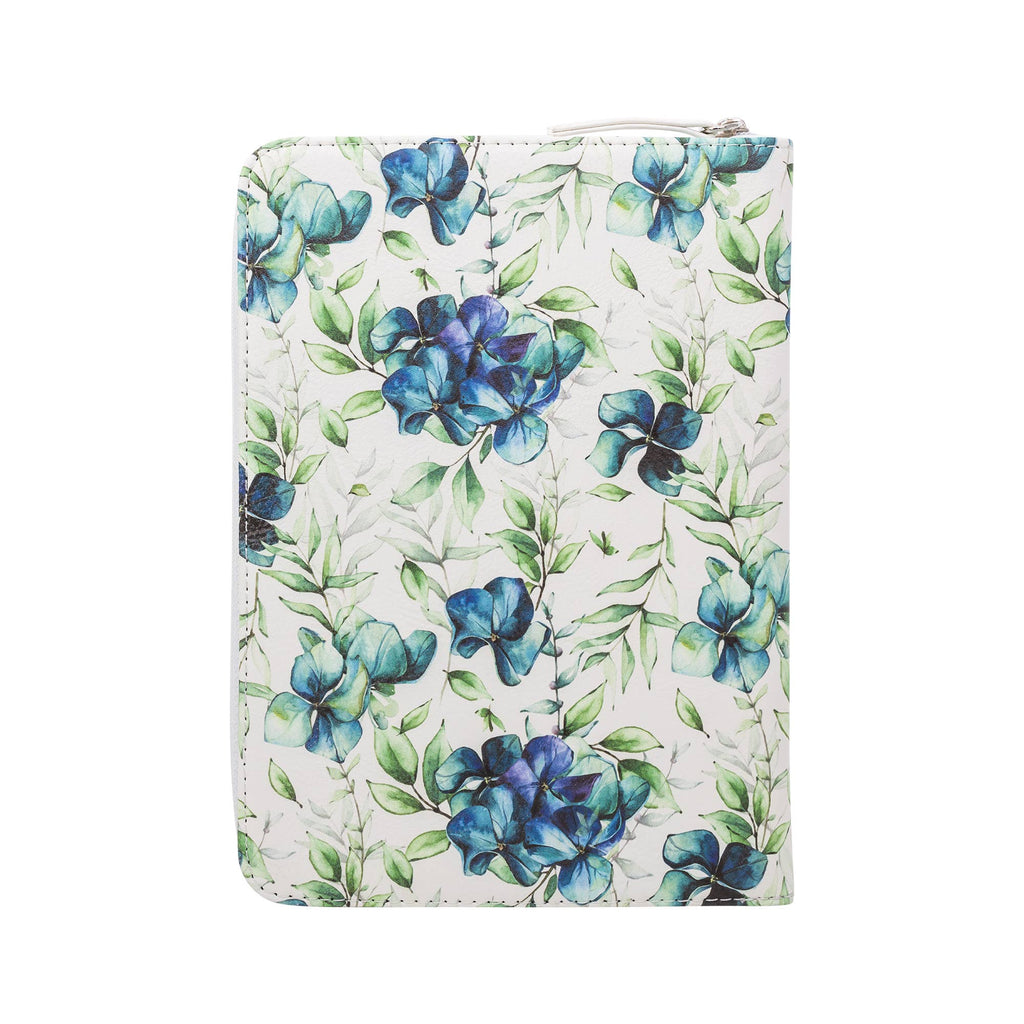 Zippered Journal: Watercolor Flower Love Blue