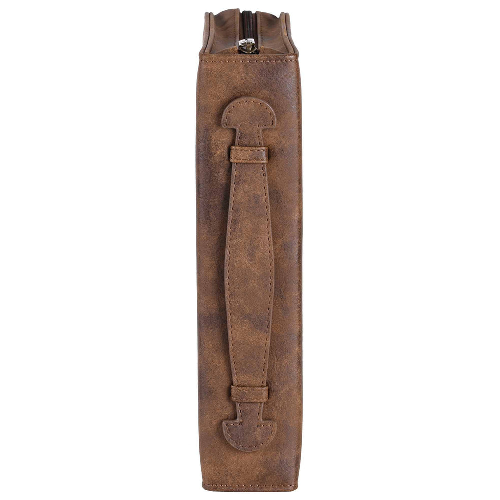 Bible Case Cross Suede-Look MARBLE Brown XLarge