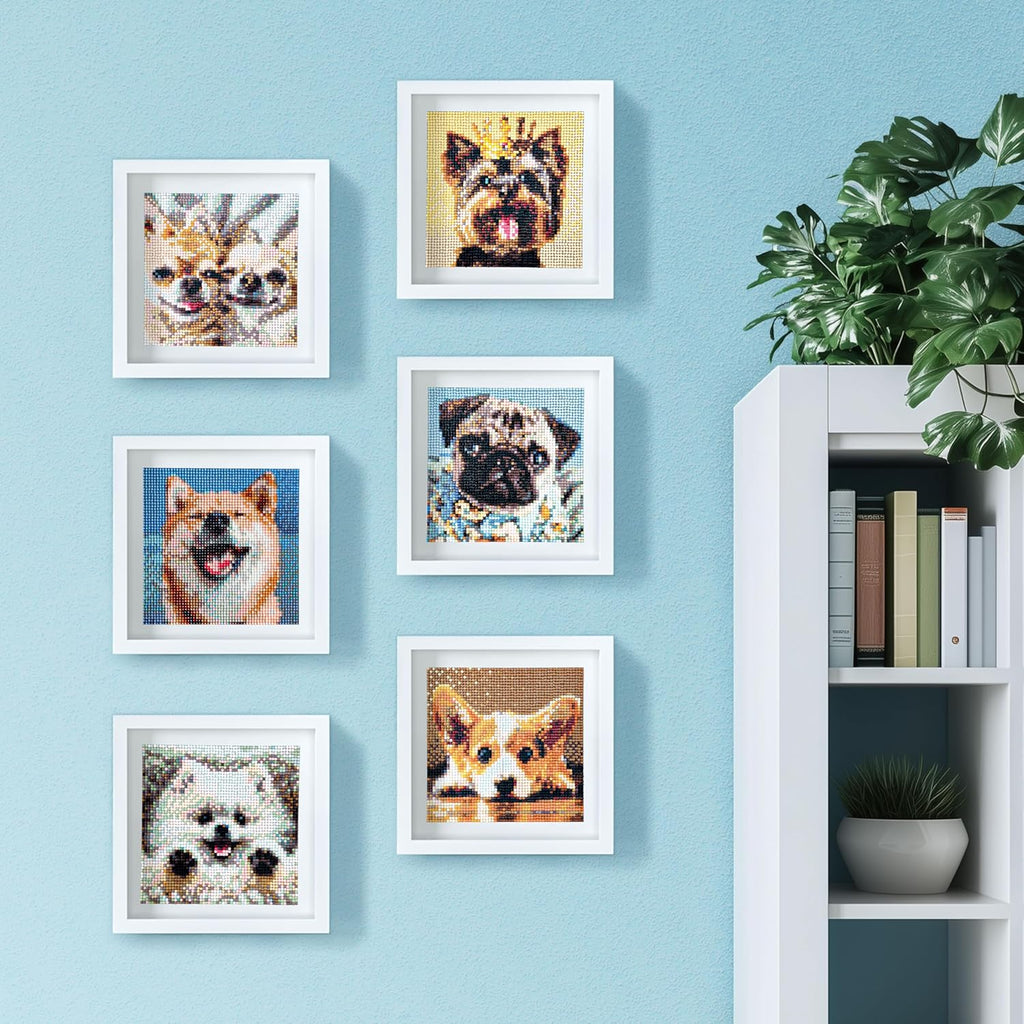 6 Pack Diamond Painting Kits for Adults – Cute Dogs